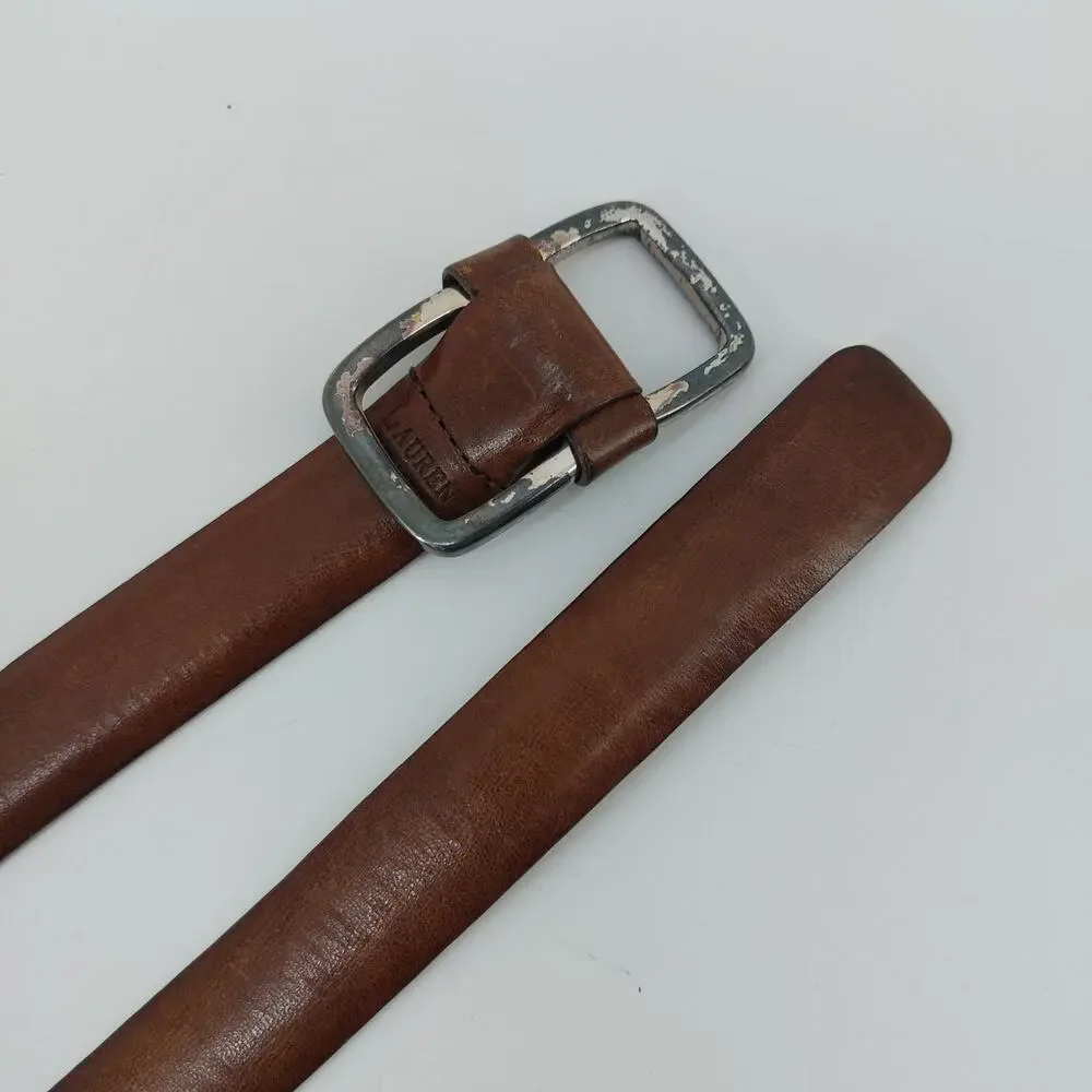 Lauren Ralph Womens Belt Small Brown Leather Grandmacore